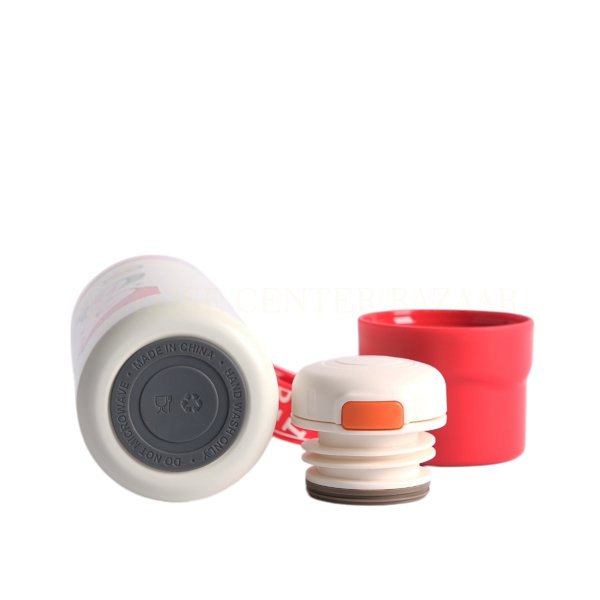 Paslanmaz Çelik Hazneli Kırmızı Kapaklı Termos